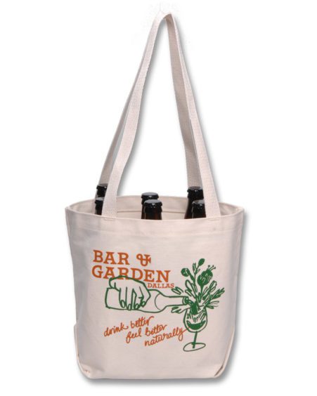 Custom wine totes- 6 bottle cotton canvas carrier with logo