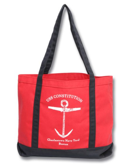 Medium-Boat-Bag-Red-Black-Base-and-Handsewn-Handles-Anchor-Print