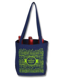 Custom printed wine carriers - 6 bottle cotton canvas